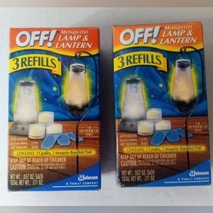 QTY 2 OFF! Mosquito Lamp & Lantern Refills 3 Candles 3 Repellent Pads New Sealed